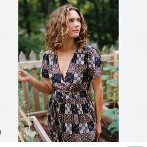 Christy Dawn Multicolor Patchwork Midi Dress